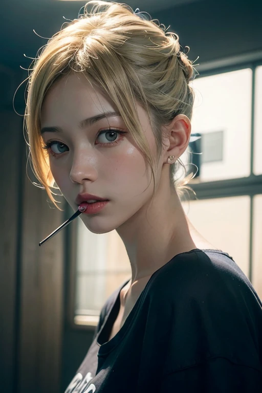 20-year-old woman, blonde, (High Top Fade:1.3), Dark Theme, Calm tone, Calm colors, High Contrast, (Natural skin texture, Hyperrealism, Soft Light, sharp)、Reiko's lips slowly wrap around Justice's cock.。She carefully、But I started to move it as if I was sucking it up enthusiastically.。At first it only made a small noise,、Xu々It's getting stronger and stronger.、A distinct suction sound echoes as your lips slide up and down。
「Mmmm... whip... mmm...」 Reiko sucks Justice's cock hungrily with her sensitive lips.、While caressing firmly with your tongue、I will carefully lick it from the head to the base.。Her eyes were half-open、She starts breathing heavily as if she is immersed in pleasure.。
「Big Brother... in my mouth... it feels good...」 Reiko said, standing a little distance away.、Once again, she eagerly takes Justice's dick deep inside her、I started sucking it hard。Her movements become more and more erotic.、The desire for pleasure becomes stronger。