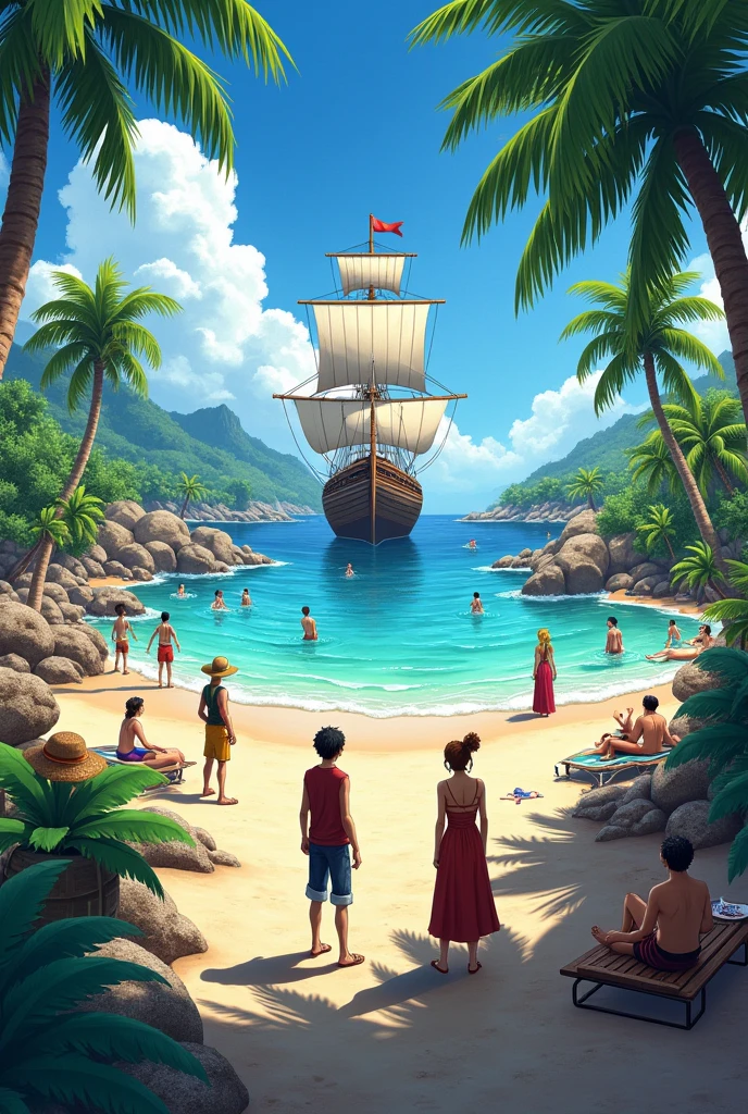 A island in All Straw hat ship members with Large image