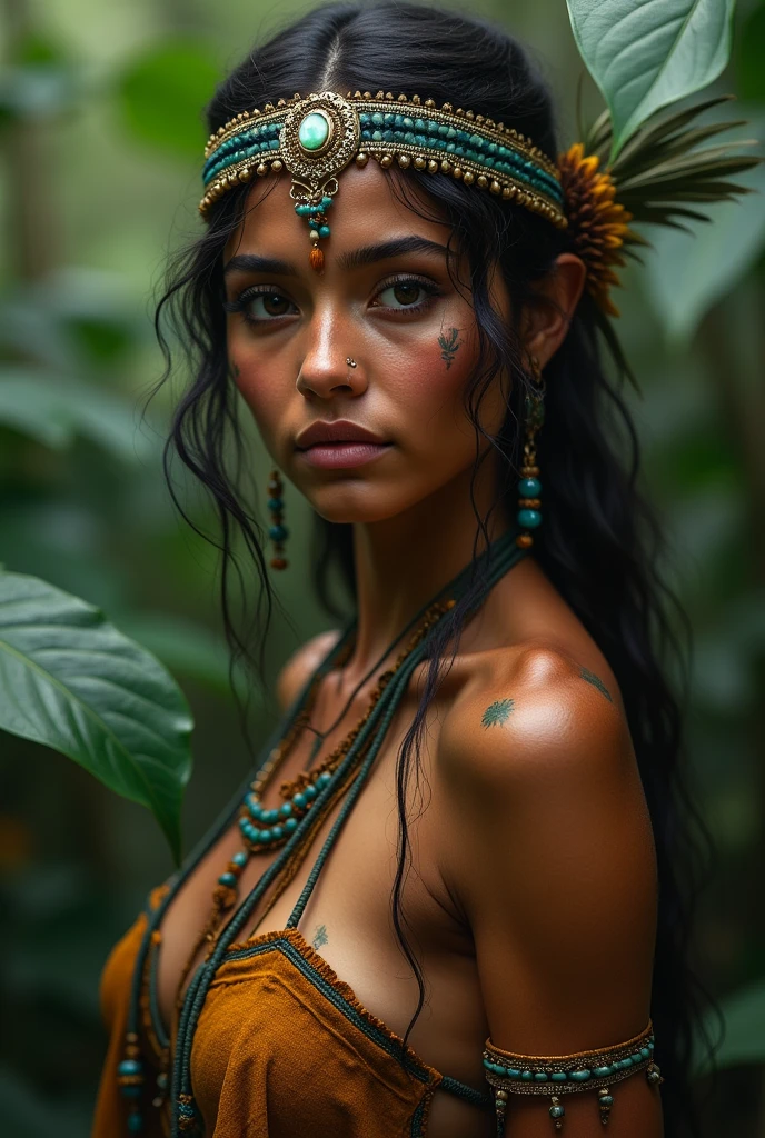 Beautiful and sexy Brazilian indigenous woman