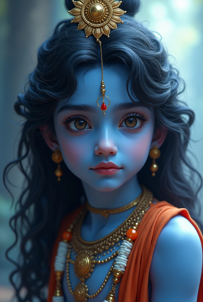 Lord krishna photo he has very cuteness and handsomeness with long hairs