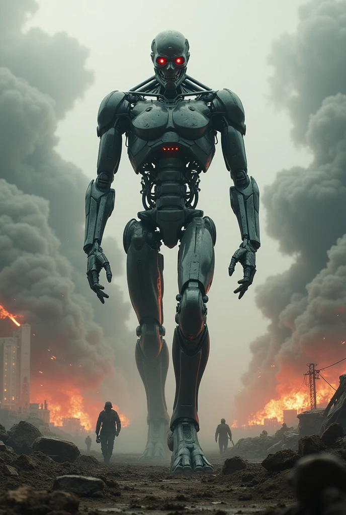Ai Terminator destroying earth war everywhere