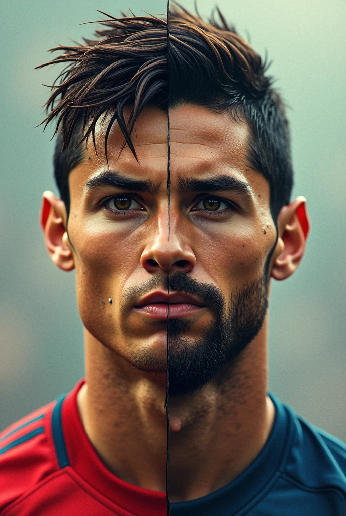 Ronaldo with Messi traits and Messi with ronaldo traits