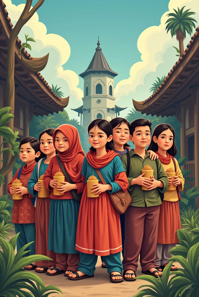 poster about community service, using Indonesian language