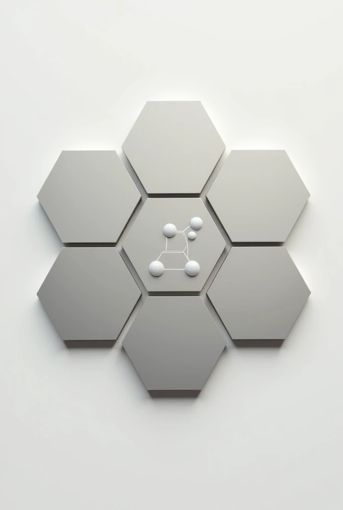 A flat image using nine large hexagons and six small hexagons. It must be a flat mirror figure.