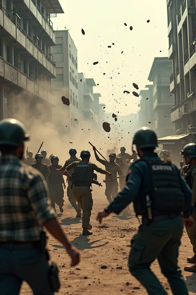 In Bangladesh Dhaka University student Vs Ansar Battalion fighting 
