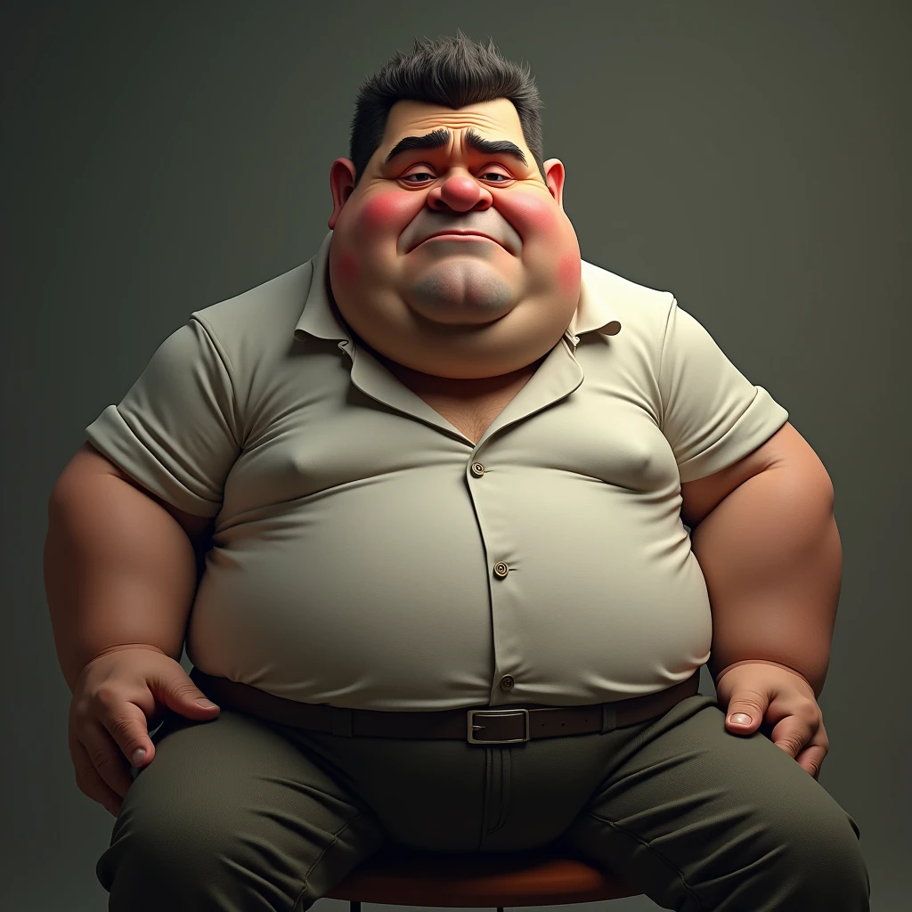 Fat Man,blush,Expression of indifference