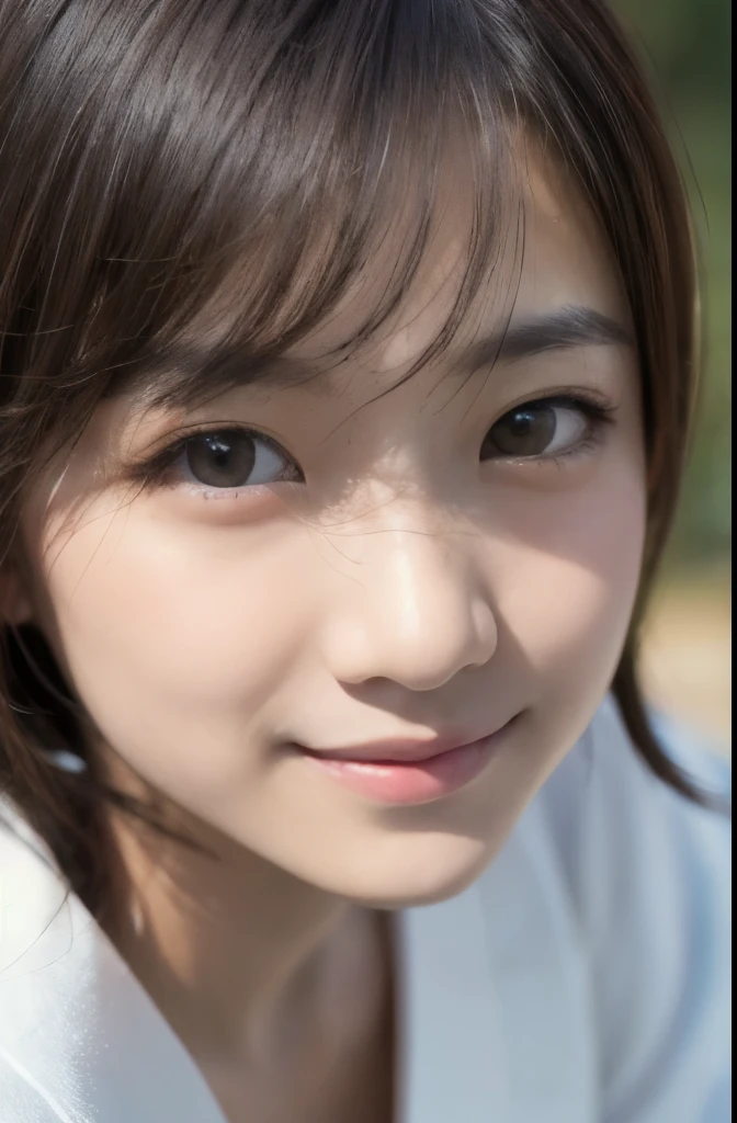 best quality, face focus, soft light, ultra high res, (photorealistic:1.4), RAW photo,(Shinozaki Ai), (fair skin), (kawaii),
1 Japanese girl, solo, cute, smile, (pupil, lights in the eyes), detailed beautiful face, Medium-sized breasts,(high resolution detail of human skin texture),(long hair),(portrait), upper body, white traditional kimono, Photo of the face