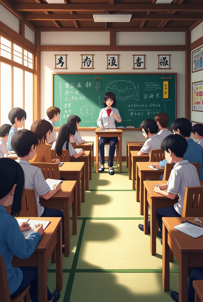 Japanese school classroom
