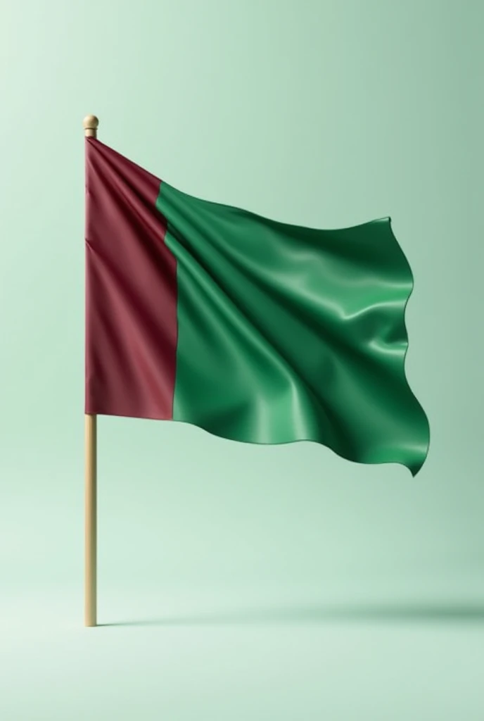 Green maroon flag flotting  without any stand 
