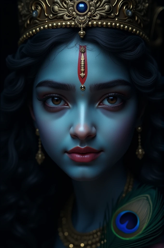 Shreekrishna face in black background