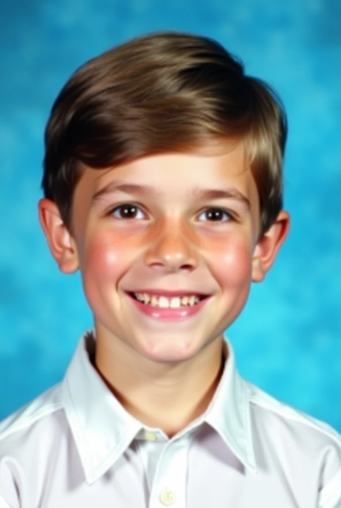 CREATE AN IMAGE OF A  BOY, FOR THE YEARBOOK PHOTOGRAPHY, AQUAMARINE BLUE BACKGROUND

