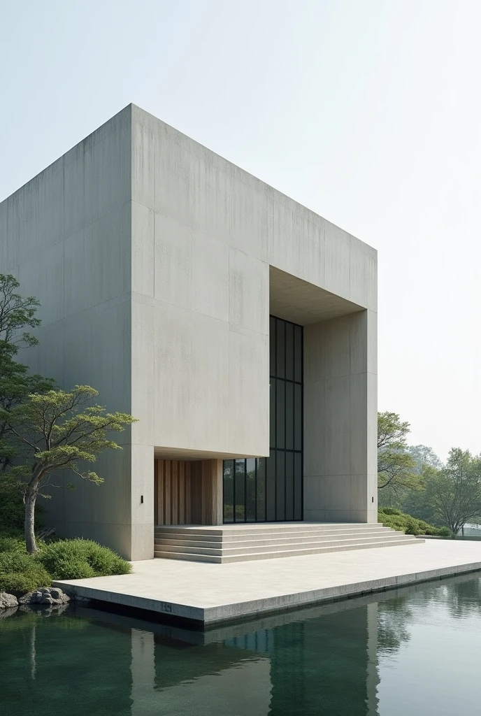 Tadao style theater facade ando