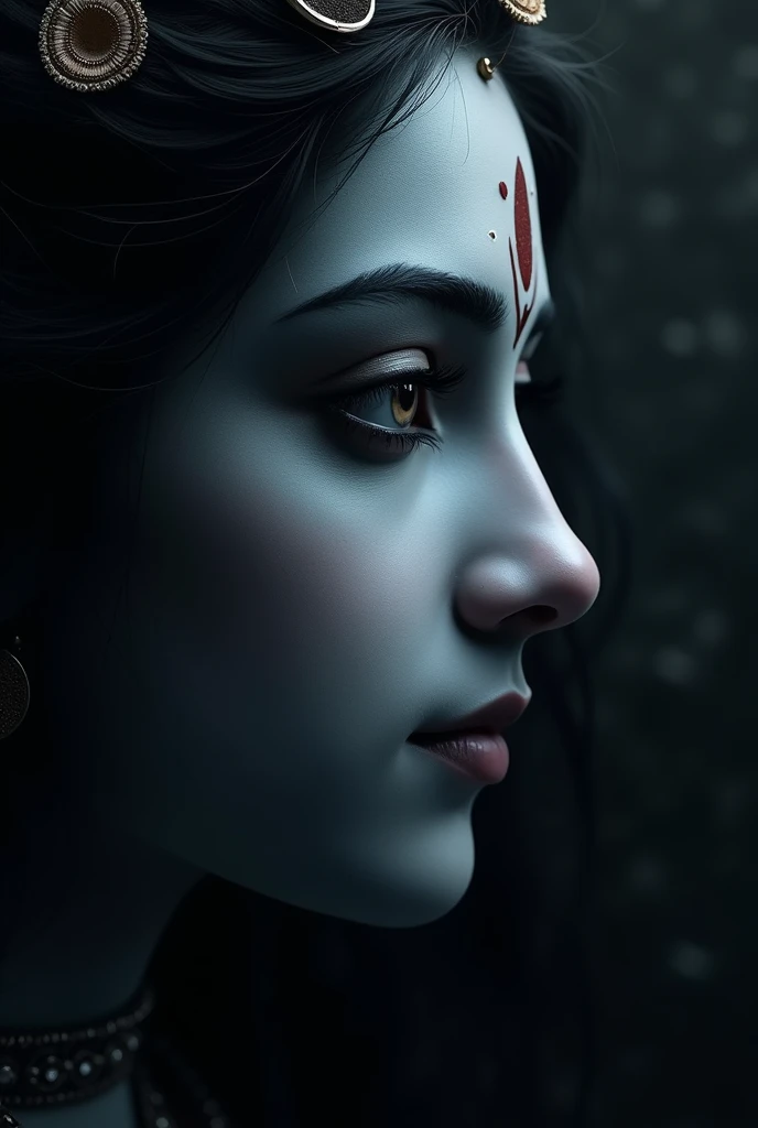Shreekrishna half face in black background 