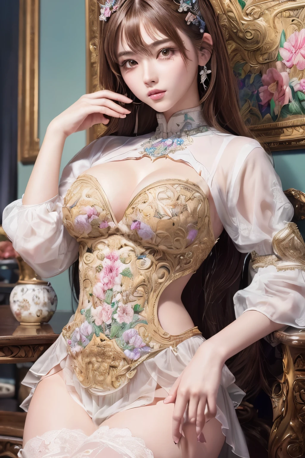 ((Highest quality)),(Ultra-high resolution),(Ultra-detailed),(Detailed depiction),((Best Anime)),(A masterpiece of art),(Ultra-detailed art),(The art of astonishing depiction,Overwhelming depiction:1.5),(Complex and intricate art:1.6), (1Crossdresser:1.5),cute:1.5, love that has sprouted