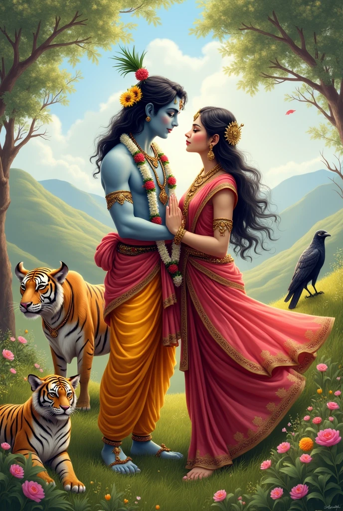 Shree Krishna with cow Radha balrup
Other animal crow tiger