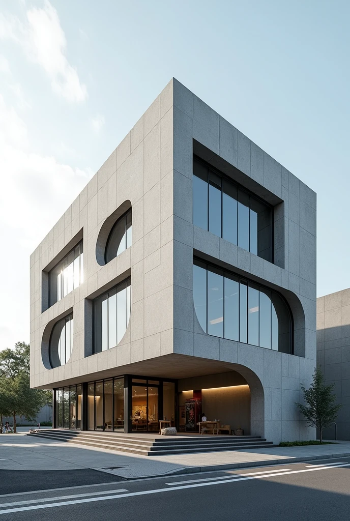 Facade of Teodoro Gonzalez Ando style theater as the contemporary theater of Neoshims
