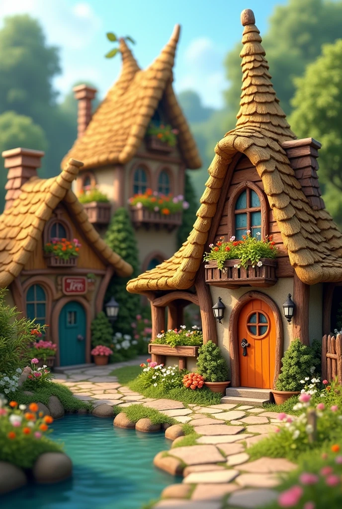 Cabins/ mini villages that has unique architecture stule