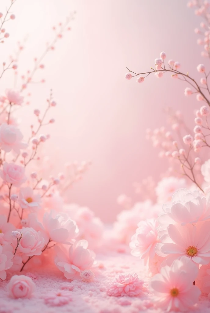 Create an image with a nice pink background, with soft pink touches that contain the word "PHRASES" in small print