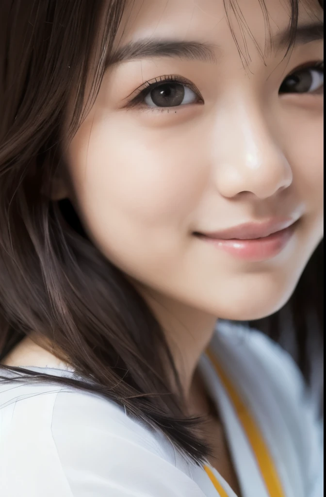 best quality, face focus, soft light, ultra high res, (photorealistic:1.4), RAW photo,(Shinozaki Ai), (fair skin), (kawaii),
1 Japanese girl, solo, cute, smile, (pupil, lights in the eyes), detailed beautiful face, Medium-sized breasts,(high resolution detail of human skin texture),(long hair),(portrait), upper body, white traditional kimono, Increase the area of the face