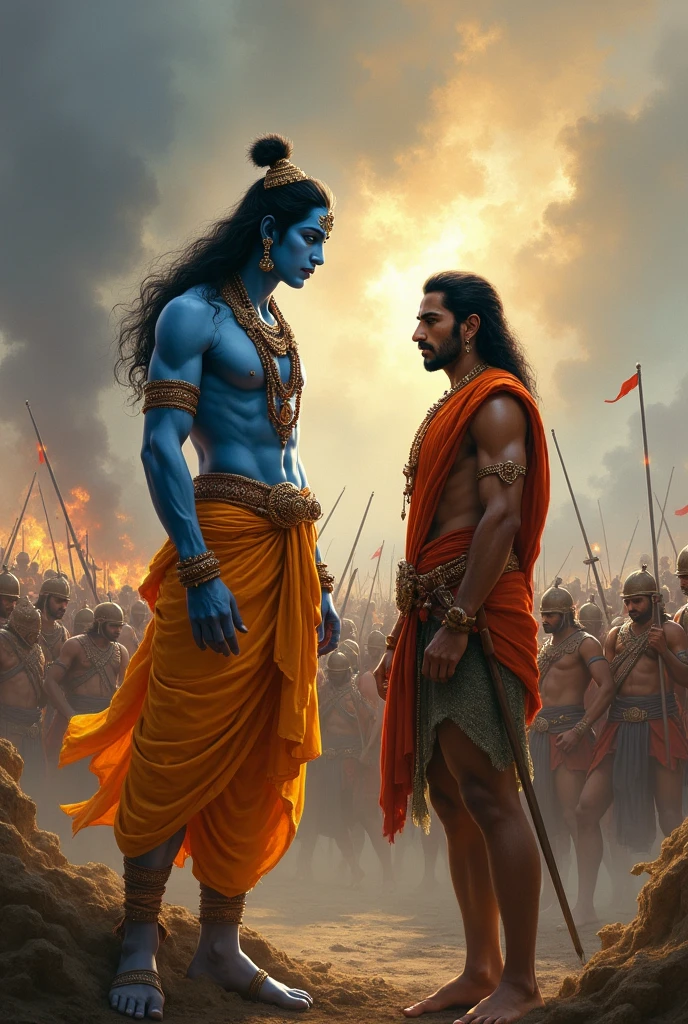  Lord krishna as the friend of arjuna in battlefield 