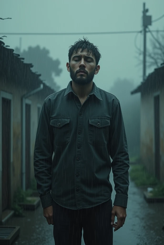 Man feel pain in rain