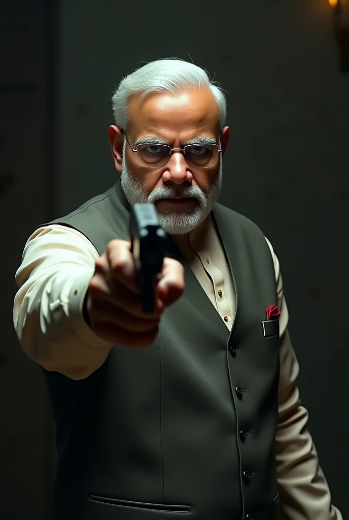 Modi hold a gun