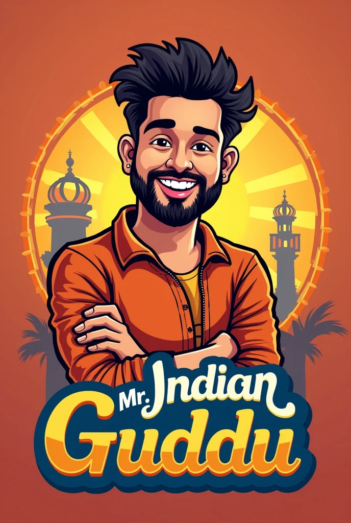 यूट्यूब चैनल लोगो जिसपर Mr Indian Guddu लिखा होना चाहिए