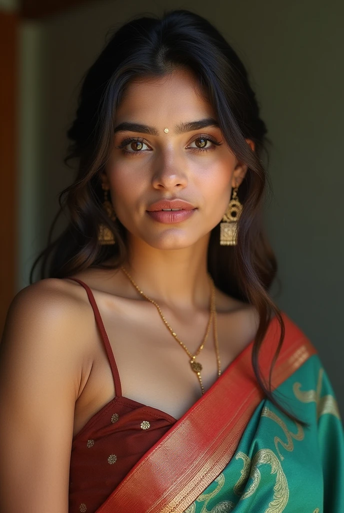 A Bangladesh Girl very big boobs waring sleeveless saree