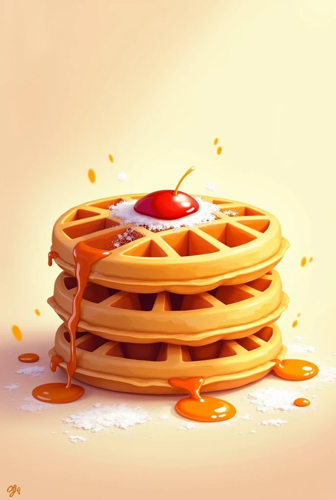 a digital drawing of some waffles or pancakes
