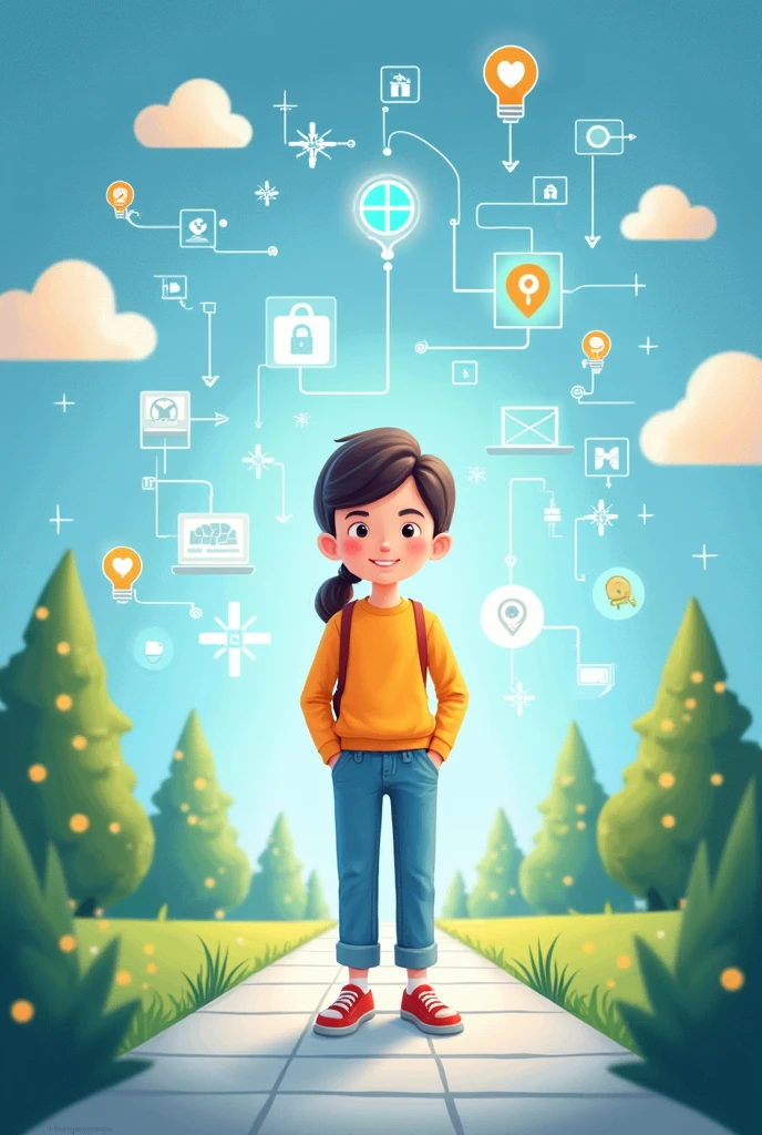 imagine your  boy your teacher ask you to draw the for safe internet connection  