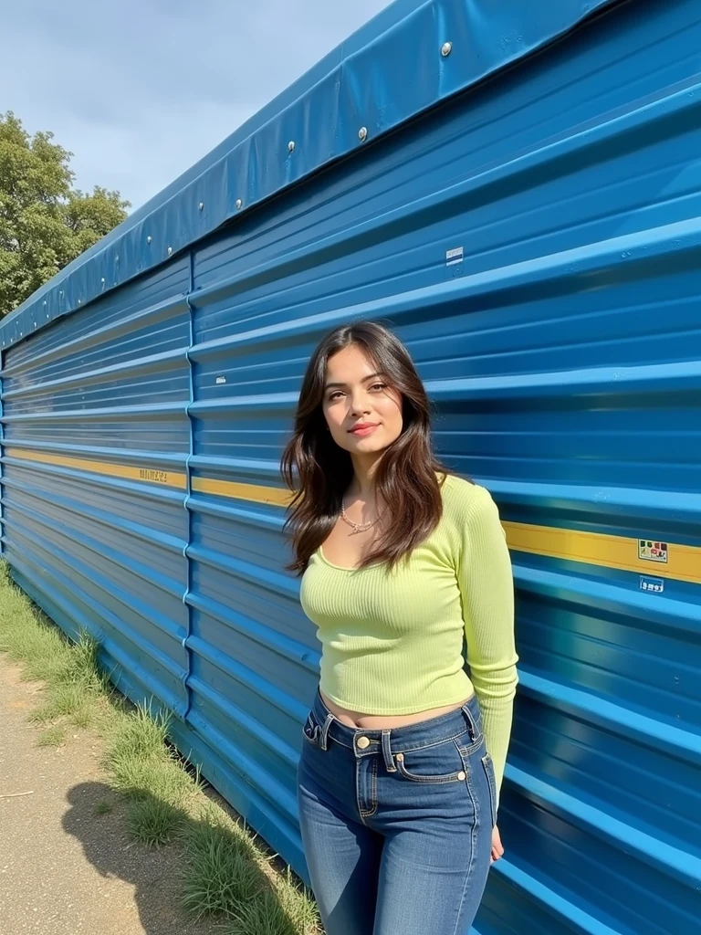 20 years old cute indian girl , long hair , mesomorph body , 25% fat , black top  , sexy and hot , big boobs , deep cleavage , sexy navel , sexy belly , wide navel , full navel , sexy pose
