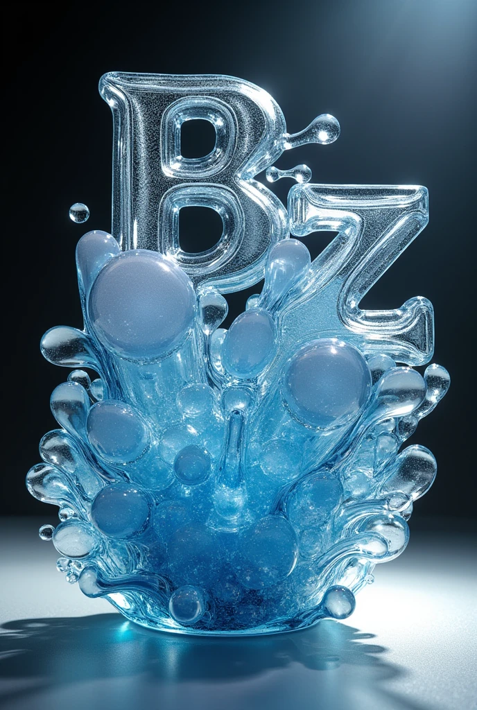 Create an image related to the surname Baez glassworks where each letter is used and a logo is made with the initials