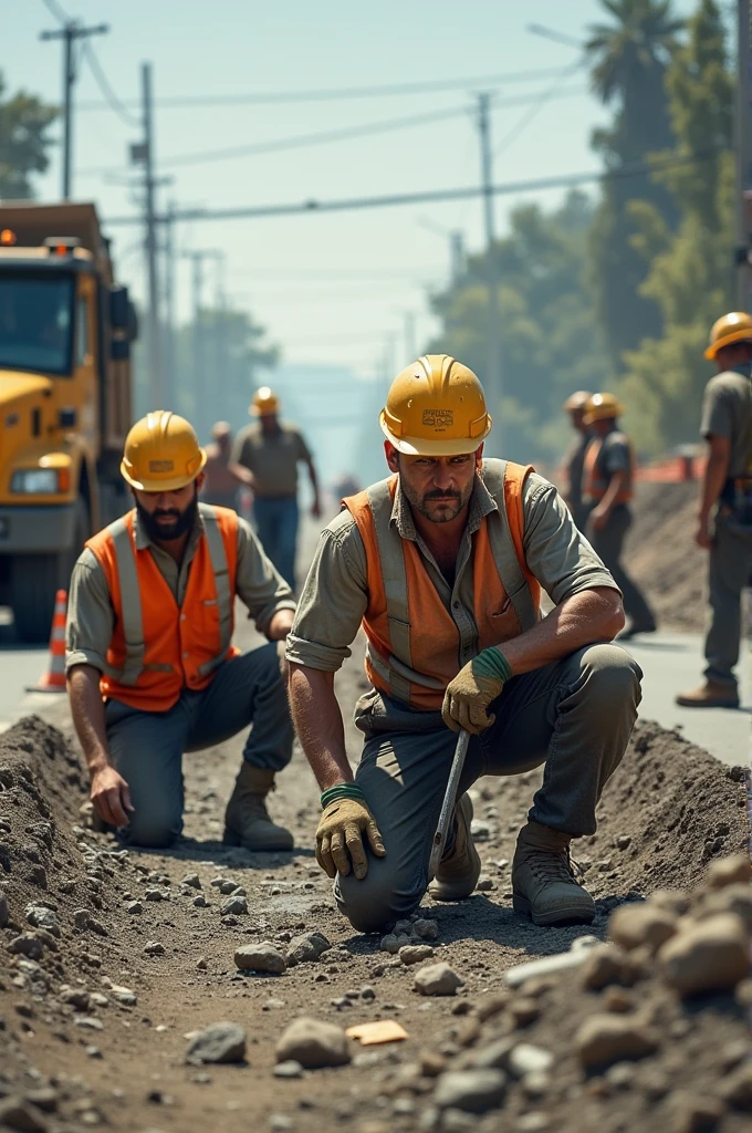 Men working on the road 