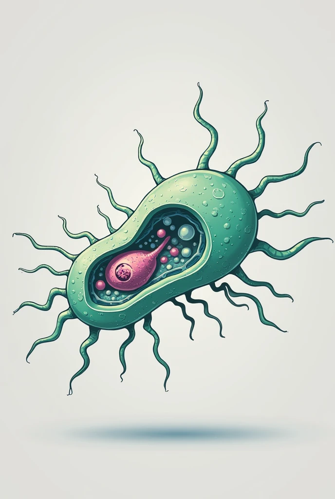 I want the cell to have more purple and blue tones and to have more structured parts.