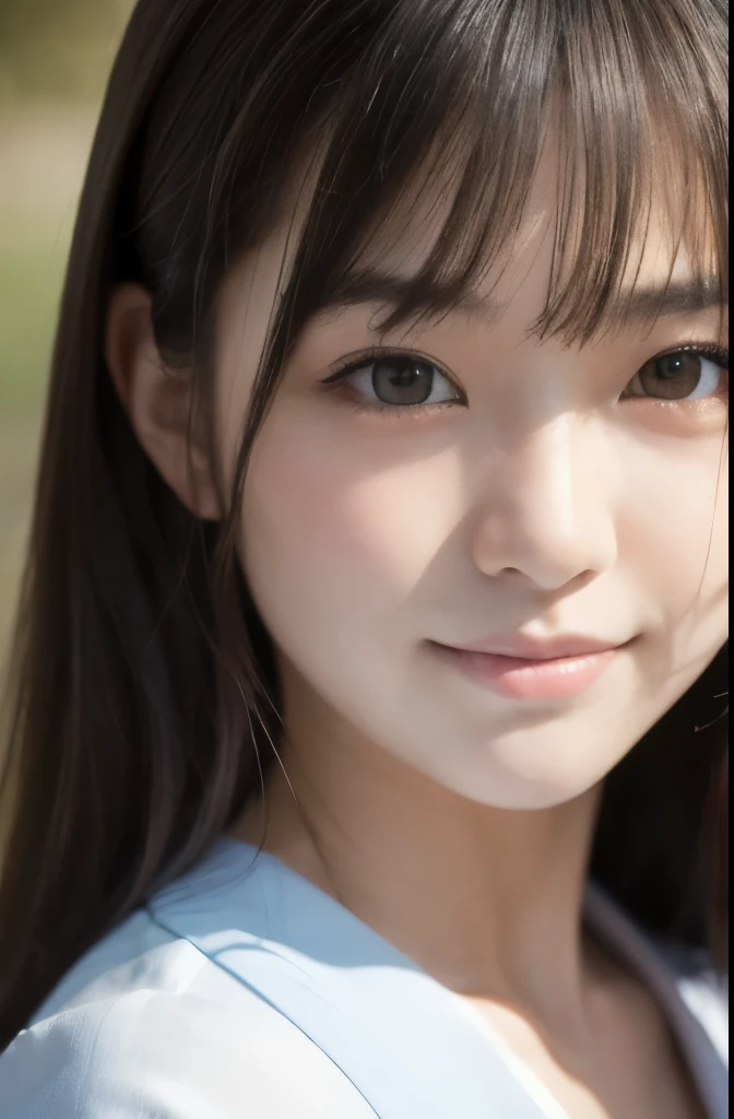 best quality, face focus, soft light, ultra high res, (photorealistic:1.4), RAW photo,(Shinozaki Ai), (fair skin), (kawaii),
1 Japanese girl, solo, cute, smile, (pupil, lights in the eyes),  detailed beautiful face, Medium-sized breasts,(high resolution detail of human skin texture),(long hair),(portrait), upper body, white traditional kimono, Increase the area of the face relative to the screen