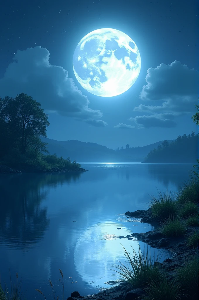 Kolleru lake beauty in moonlight