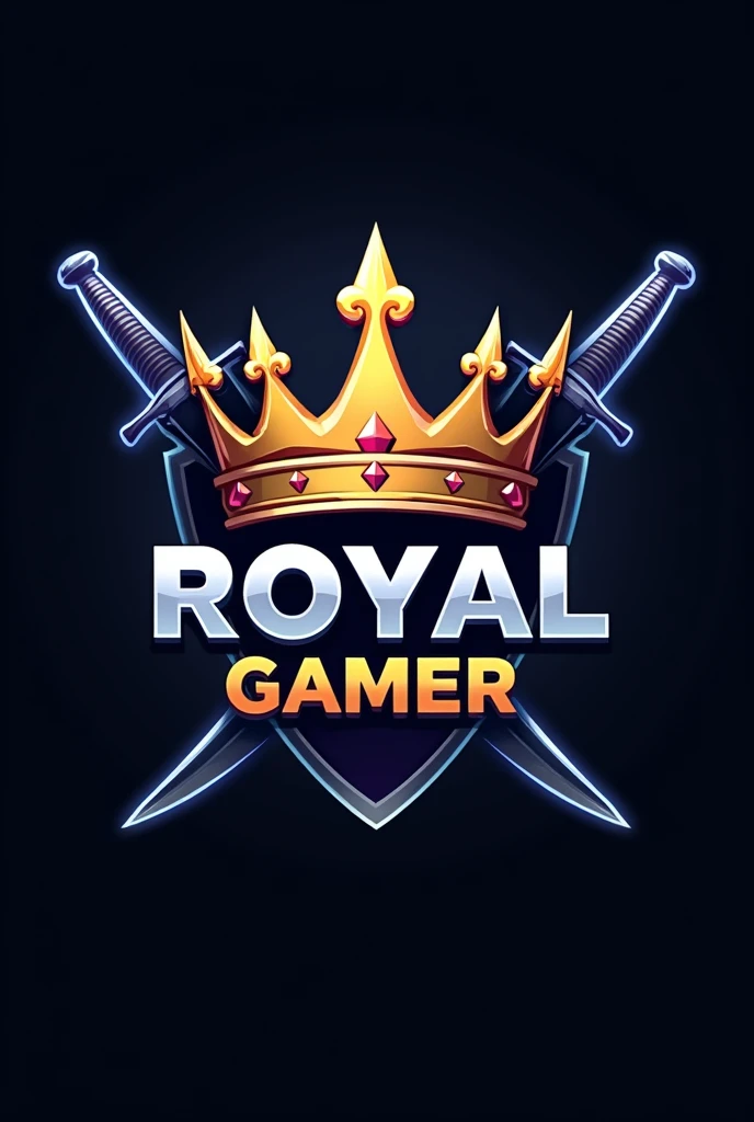 For the "Royal Gamer" logo, here's an idea:

**Concept:** 
- **Main Element:** A regal crown with sharp, edgy designs to give it a modern, gamer vibe.
- **Secondary Elements:** Two crossed swords or a shield behind the crown to represent strength and protection.
- **Text:** The name "Royal Gamer" in bold, metallic font beneath the crown, with a gradient of gold and silver to emphasize the "royal" aspect.
- **Color Scheme:** Rich royal colors like deep blue, gold, and silver. The background can be dark with a glowing effect around the crown and swords.

This design would symbolize authority, skill, and dominance, perfect for a gamer with a royal attitude.