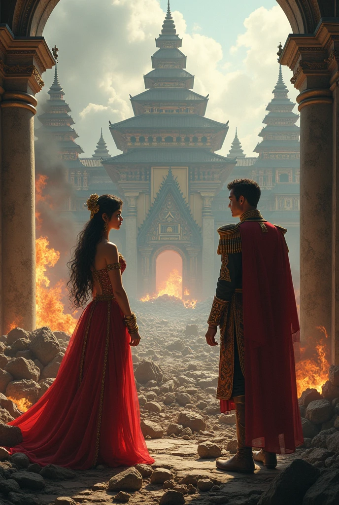 Roro Jonggrang, the beautiful princess of a traditional Javanese kingdom, is watching the palace and temple destroyed by the handsome and dashing prince of Bandung Bondowoso.
