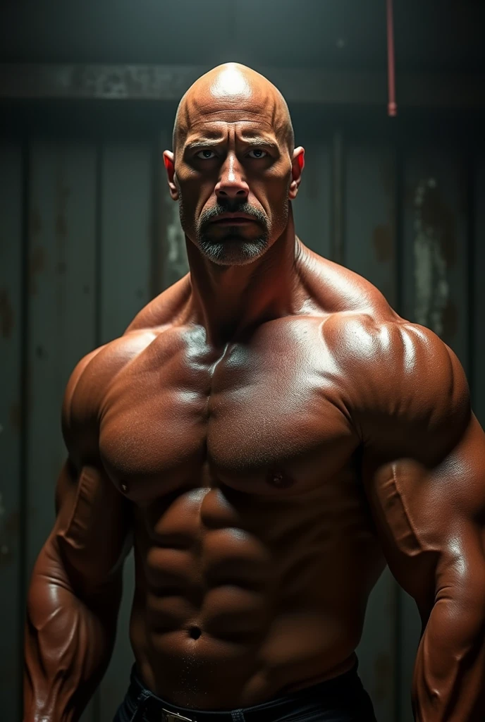 Dwayne Johnson sin camisa