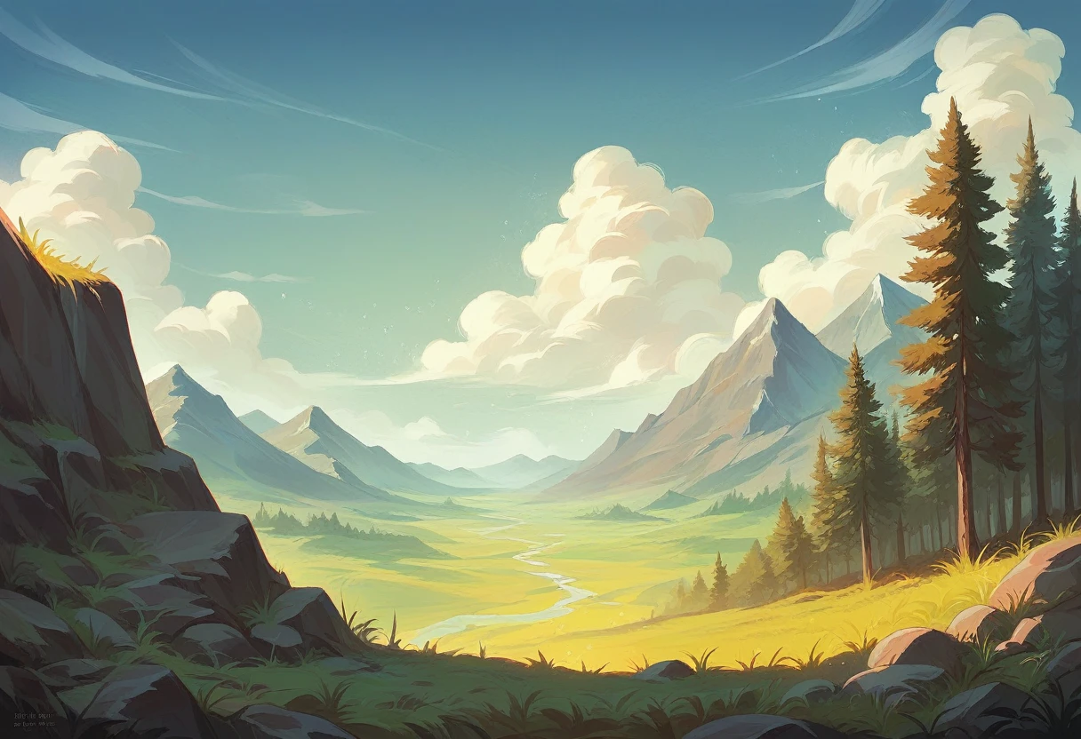 game icon institute, game icon, c_j, scenery, outdoors, grass, no humans, mountain, tree, rock, landscape, day