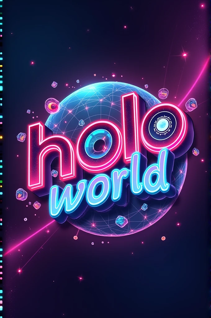 Logo inspired by Vtubers containing the text HoloWorld