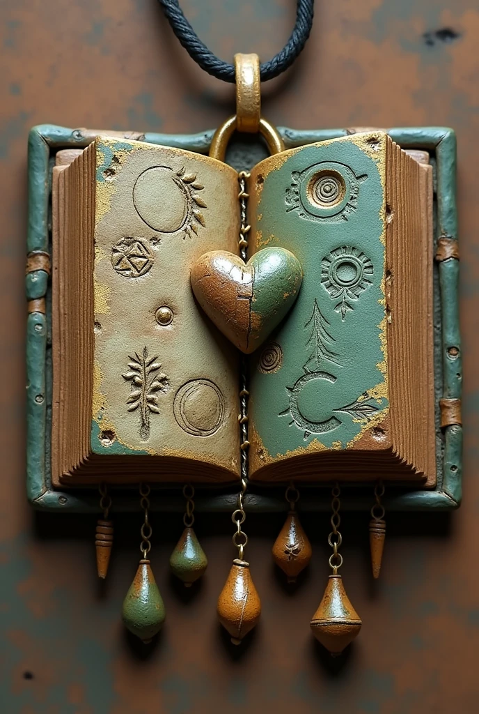 Form: My amulet would take the shape of an open book, symbolizing the quest for knowledge and the gathering of ideas. The pages would be slightly curved, resembling the curve of a heart to signify passion for learning.
Material: I would craft it from clay, similar to the materials used by prehistoric artisans. Clay is a representation of earth and permanence, echoing the timelessness of knowledge. The surface would be textured with imprints of leaves and symbols like a sun and stars, representing growth, potential, and guidance.
Color: The amulet would be painted with earthy tones—greens symbolizing growth, browns representing stability, and gold accents to reflect wisdom and aspiration. The colors would emphasize harmony with nature and the importance of nurturing learning.
Symbolic Features:
Open Pages: The pages would be engraved with symbols representing various subjects: a math equation, a musical note, and an art palette, each showcasing the diverse realms of knowledge I wish to explore.
Hanging Elements: Small, clay charms shaped like pencils and paintbrushes would dangle from the book, signifying creativity and expression. These charms would move and jingle, embodying the joy of learning and creating.