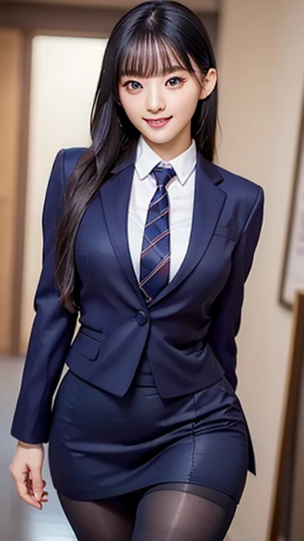 (((masterpiece))),(((High resolution)))、(((Perfect Face)))、(((Korean Beauty)))、30 years old、(((Beautiful Face)))、(((Business skirt suit))), big , Plump、((Top quality eyes)), Detailed Texture, ((High resolutionの顔)), Sexy smile, short hair, (((tights)))