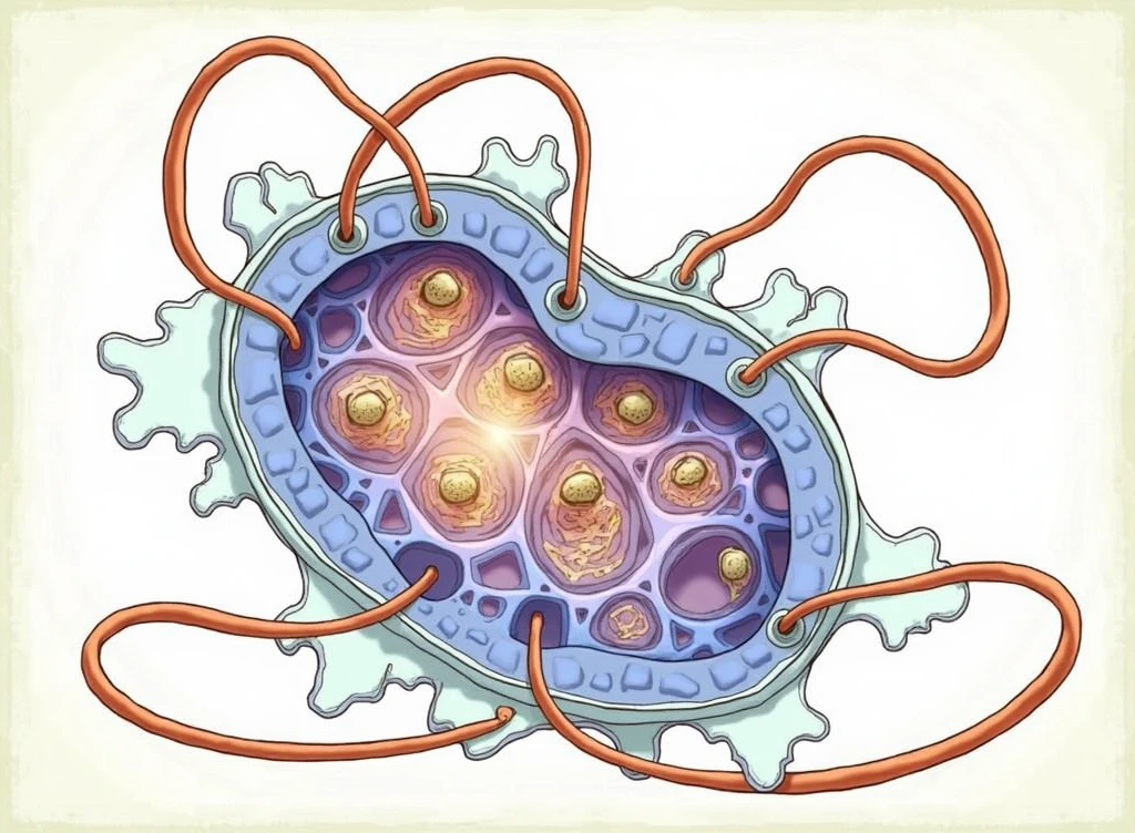 I want the cell to have more purple and blue tones and to have more structured parts.
