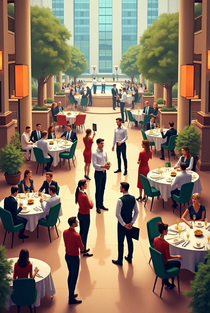 can you create a poster about describing the things that you expect to encounter while working in the hospitality industry