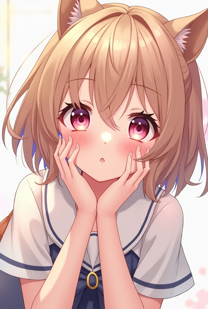 Masterpiece, Anime, A girl, One, Blushing Hard, Pouting cutely, Looking she's trying to get someone attention