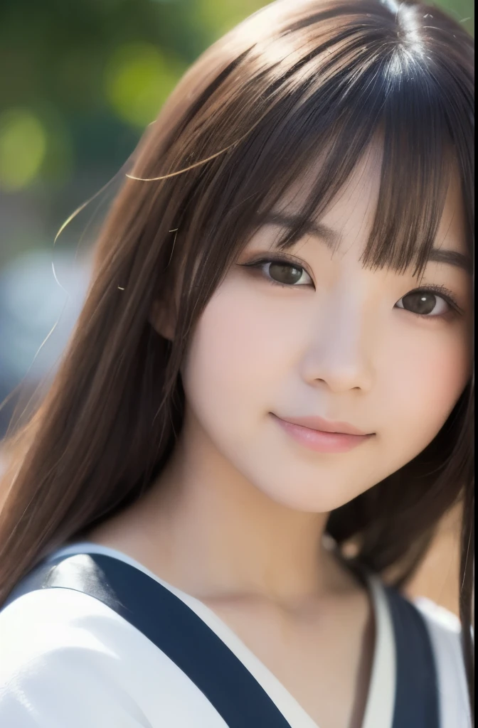 best quality, face focus, soft light, ultra high res, (photorealistic:1.4), RAW photo,(Shinozaki Ai), (fair skin), (kawaii),
1 Japanese girl, solo, cute, smile, (pupil, lights in the eyes), detailed beautiful face, Medium-sized breasts,(high resolution detail of human skin texture),(long hair),(portrait), upper body, white traditional kimono, Increase the area of the face relative to the screen, A face drawn full of the screen