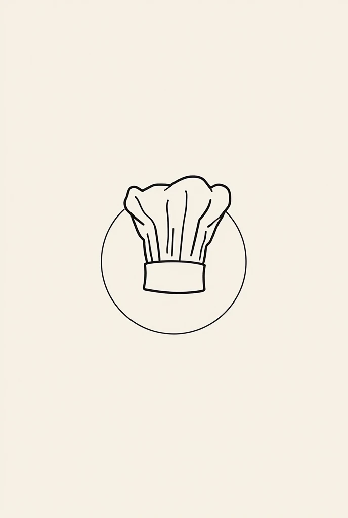 one line art of the toque (the chef's hat) in a circle profestional and artistic