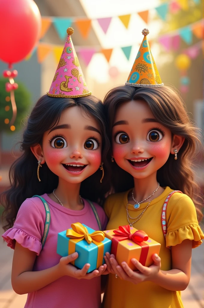 Two Latina girls celebrating their birthday