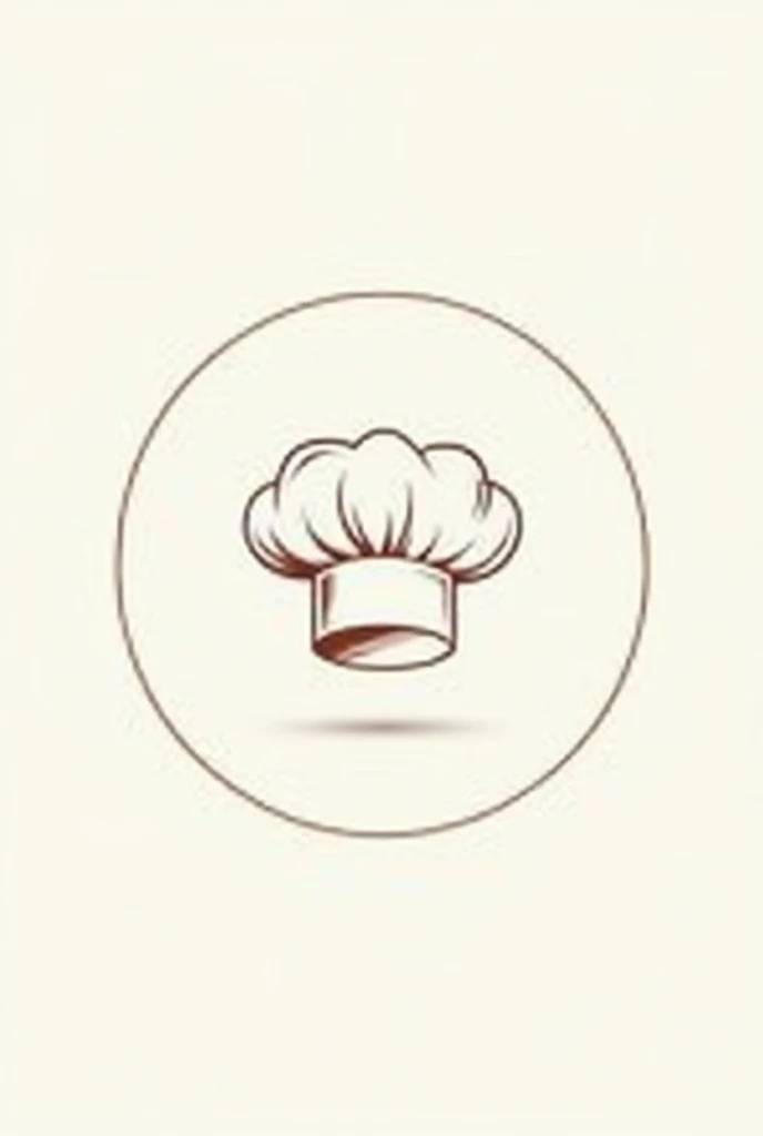one line art of the toque (the chef's hat) in a circle profestional and artistic,unique with a better color scheme